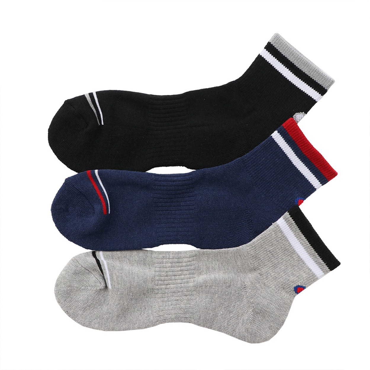 Champion ハーフパイル クォーターレングスソックス 3足組 23-25cm~27-29cm (メンズ 靴下 29cm ソックス 白 チャンピオン ショートソックス)
