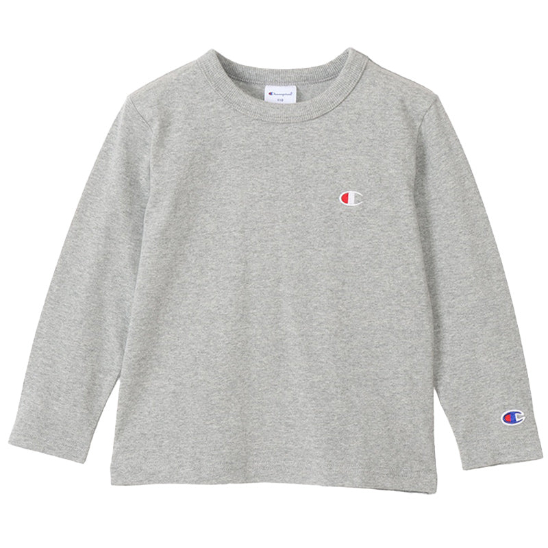 チャンピオン キッズ 綿100% 長袖 Tシャツ 丸首 130 140 150 160 子ども 子供 男子 女子 Champion ジュニア ロゴ