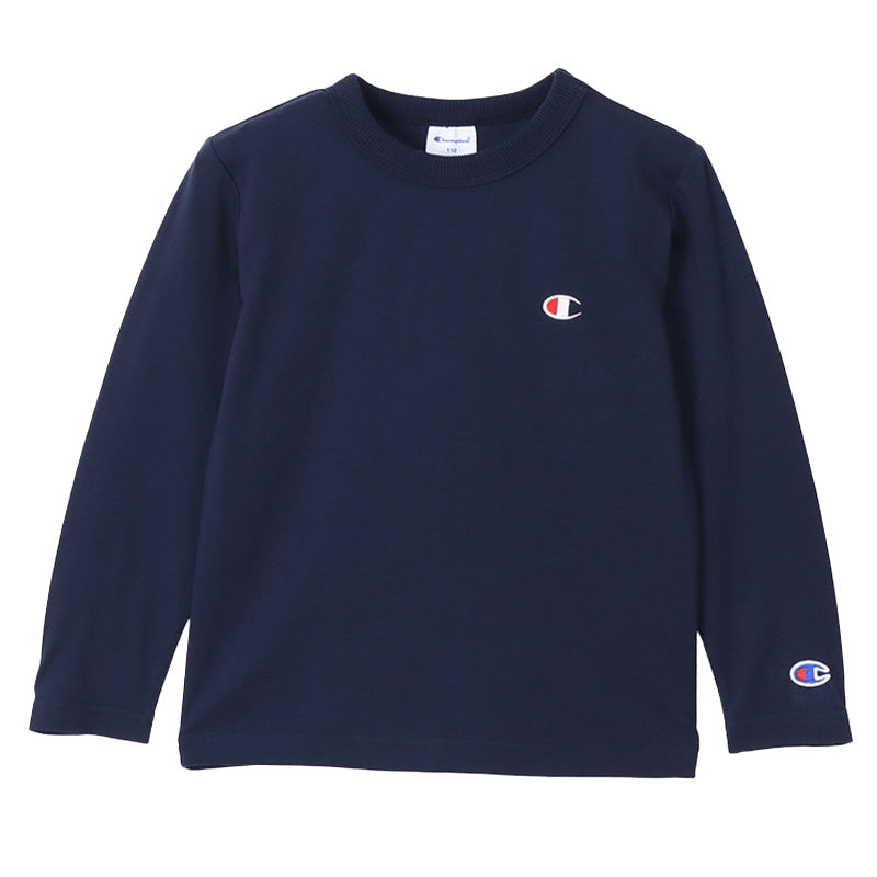 チャンピオン キッズ 綿100% 長袖 Tシャツ 丸首 130 140 150 160 子ども 子供 男子 女子 Champion ジュニア ロゴ