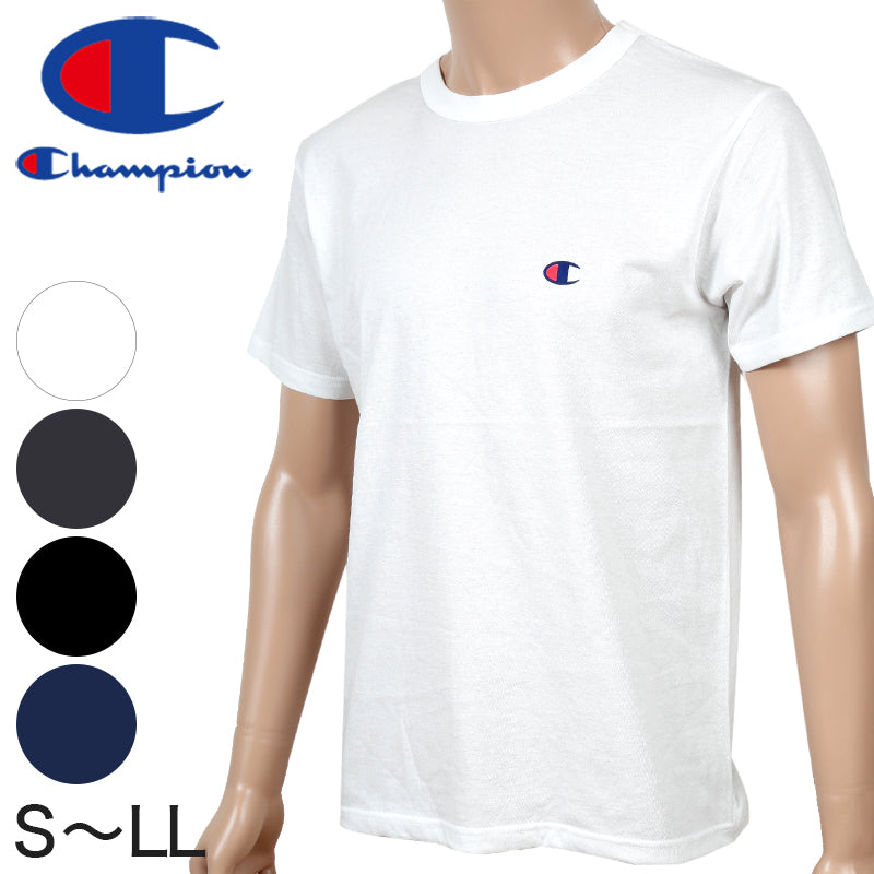 チャンピオン Tシャツ 半袖 インナー S~LL (tシャツ 綿 メンズ 下着 シャツ 肌着 インナーシャツ トップス クルーネック 吸汗 速乾) (在庫限り)