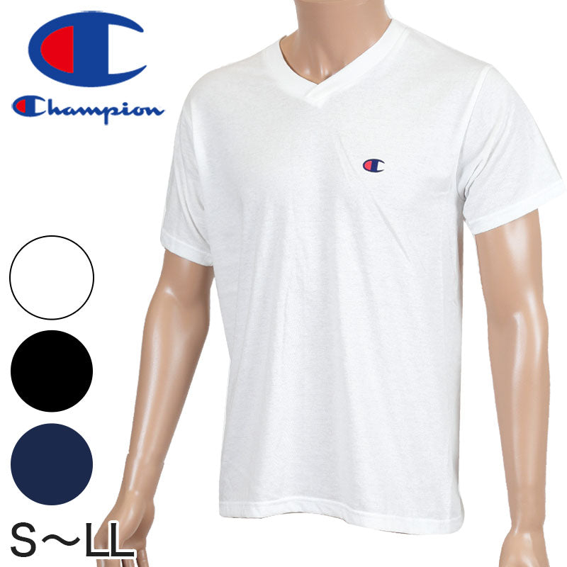 チャンピオン Tシャツ 半袖 インナー S~LL (tシャツ 綿 メンズ 下着 シャツ 肌着 インナーシャツ トップス vネック 吸汗 速乾) (在庫限り)