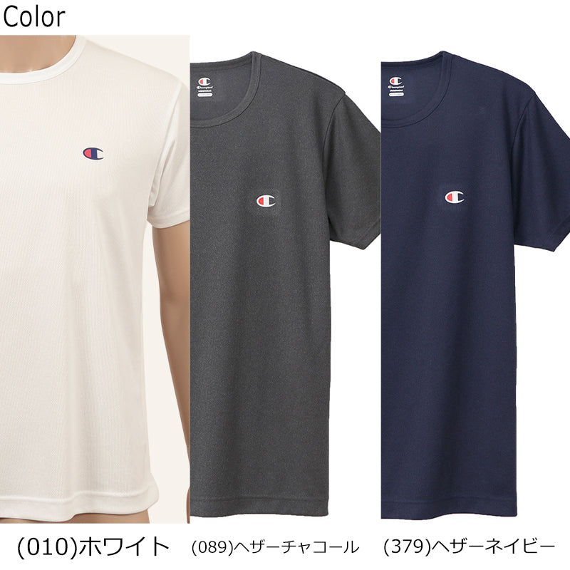チャンピオン Tシャツ メンズ 半袖 インナー メッシュ S~LL (Champion tシャツ 肌着 男性 紳士 シャツ インナーシャツ トップス クルーネック 吸汗 速乾 S M L LL)
