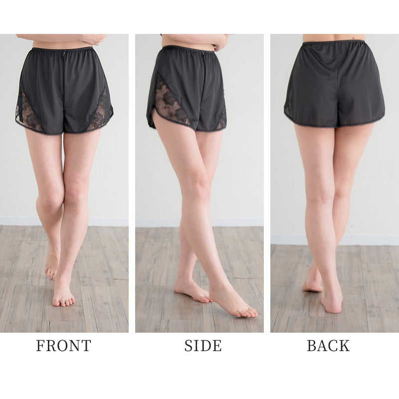 フレアパンツ ペチコート パンツ ペチパンツ レース ショート M L LL 一分丈 透けない 透け防止 インナー ランジェリー かわいい レディース 下着