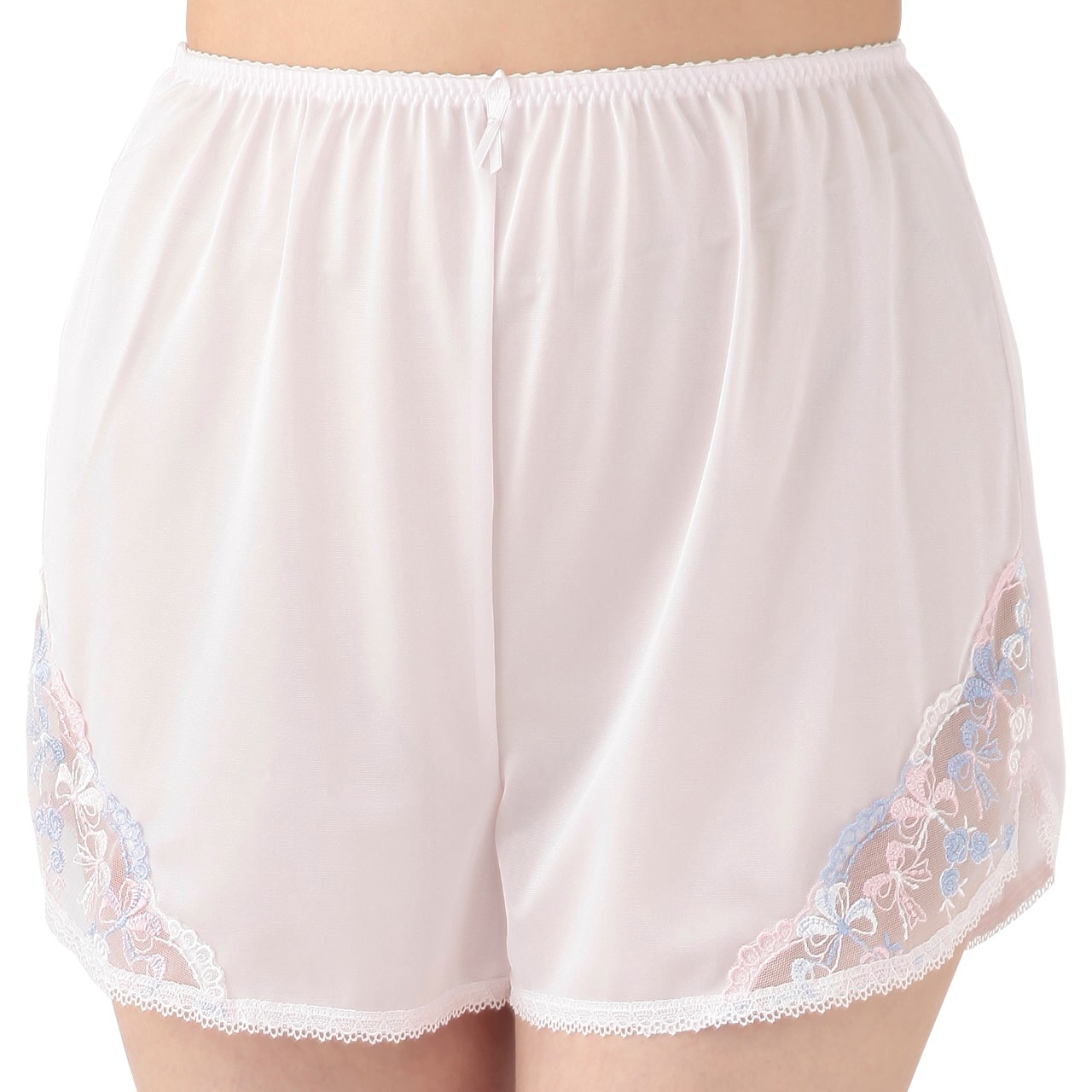 フレアパンツ ペチコート パンツ ペチパンツ レース ショート M~LL (一分丈 透けない 透け防止 インナー ランジェリー かわいい レディース 下着)