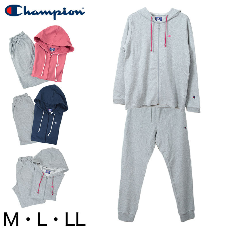 グンゼ チャンピオン 婦人フード付ルームウェア M~LL (Champion GUNZE パジャマ ルームウェア レディース 女性 綿100%) (送料無料) (在庫限り)