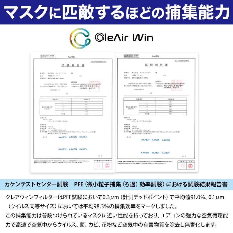 CleAirWin エアコンフィルター 業務用 約570×570mm クレアウィン クレアウイン 抗菌 抗ウイルス フィルター エアコン 空気清浄 除菌空調 マスクに匹敵 黄砂