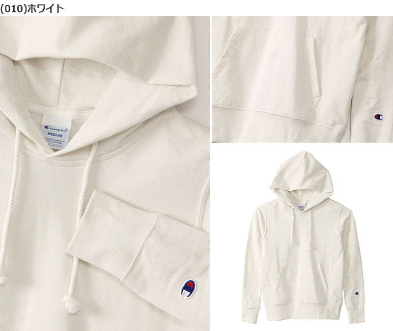チャンピオン パーカー レディース スウェット プルオーバー 白 黒 ネイビー グレー ベージュ 裏毛 綿素材 スポーツ ルームウェア アウター トップス M・L (champion 紺色 コットン 部屋着 定番 M L) (在庫限り)