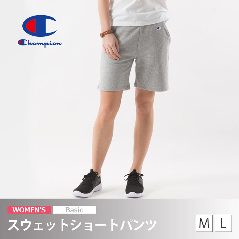 Champion レディース スウェットショートパンツ M・L (チャンピオン ロゴ ハーフ) (在庫限り)