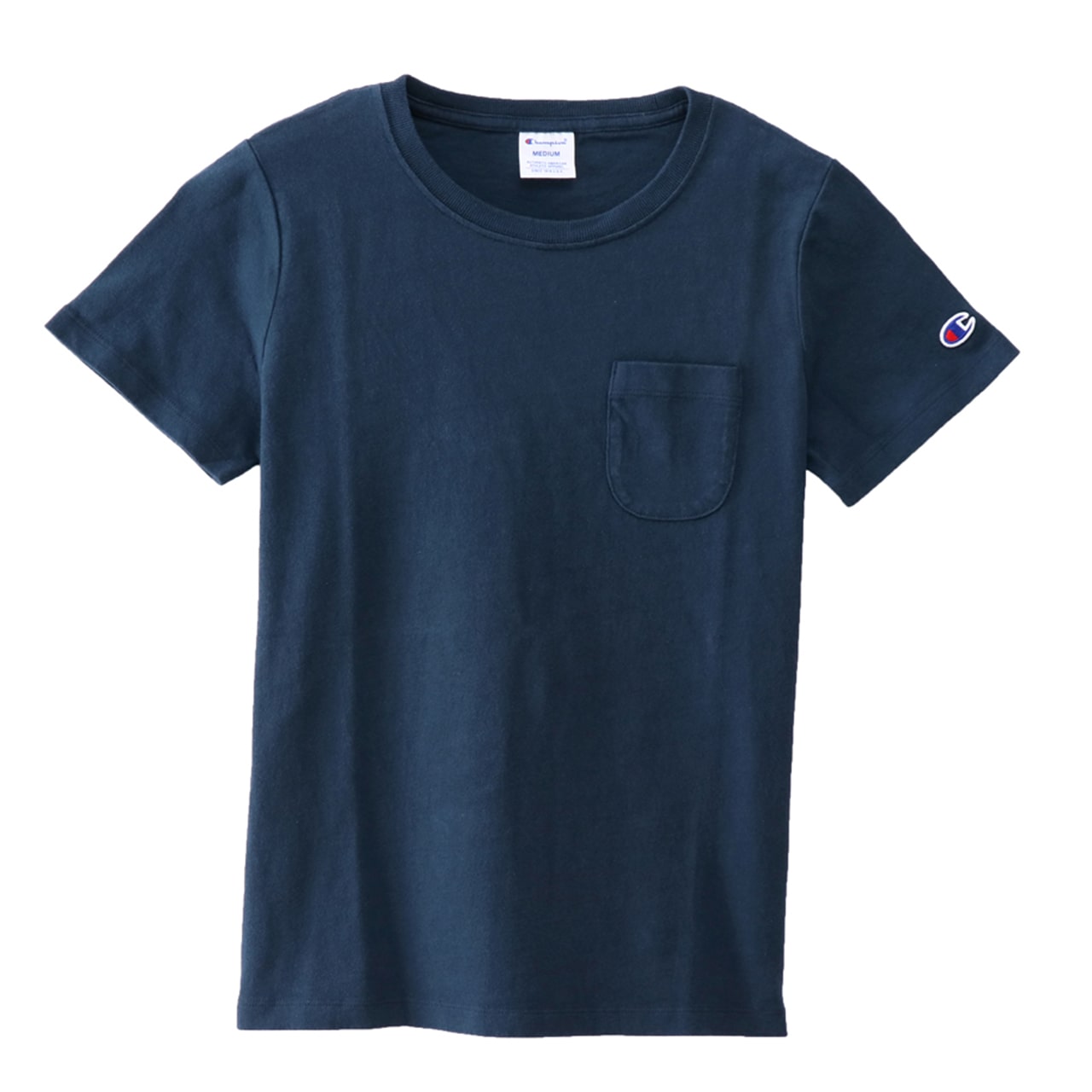 チャンピオン tシャツ レディース 半袖 ポケット 綿100% M・L (トップス コットン Tシャツ クルーネック ブランド Champion) (在庫限り)