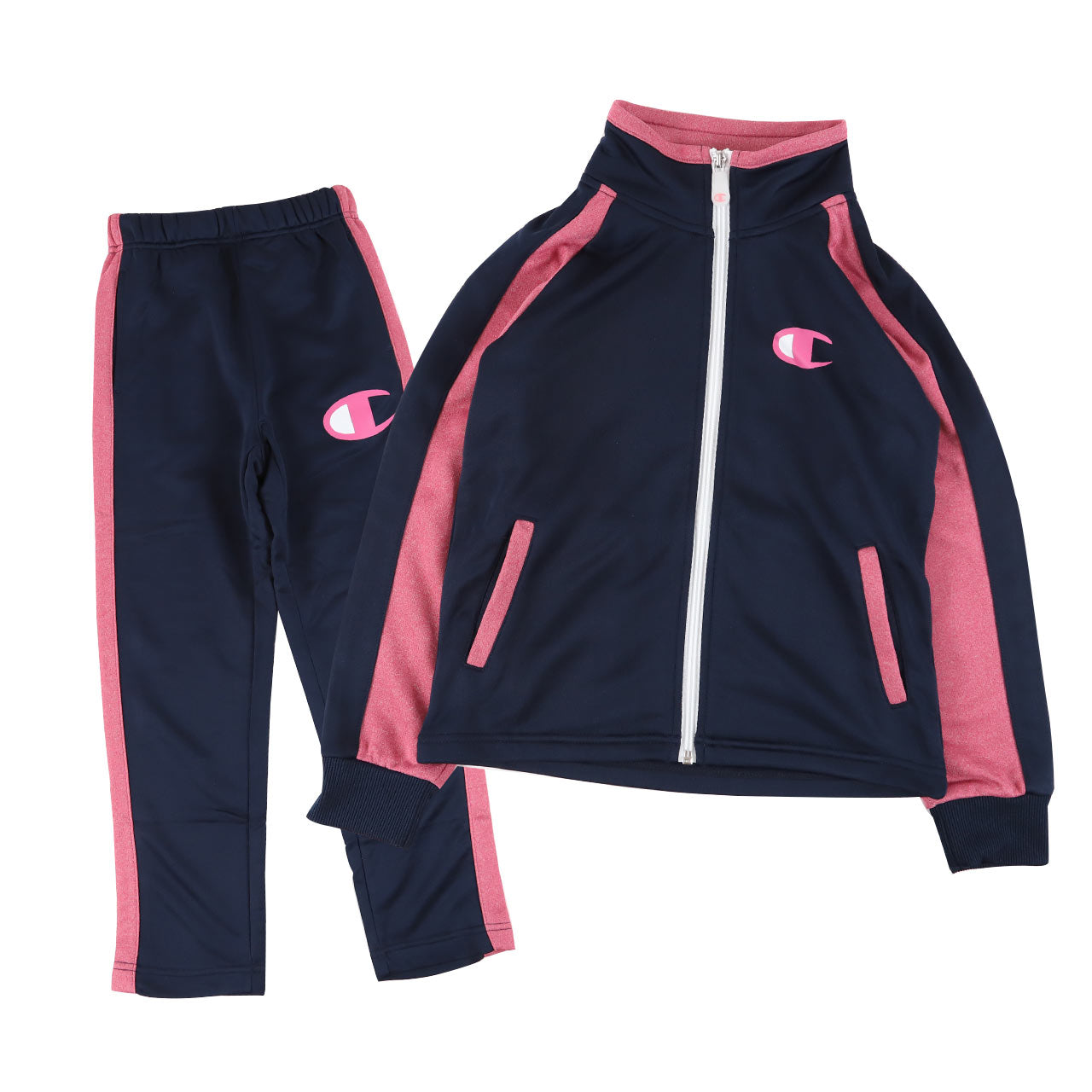 チャンピオン ジャージ 上下 女の子 130cm~160cm (champion トレーニングウェア スポーツ 長袖 長ズボン キッズ ジュニア 子供) (在庫限り)