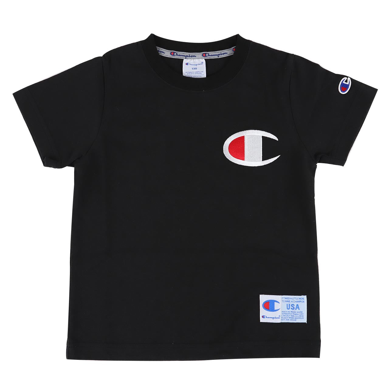 チャンピオン キッズ Tシャツ 100cm~140cm tシャツ 半袖 ロゴt 男の子 女の子 子供服 こども服 トップス 100 110 120 (在庫限り)