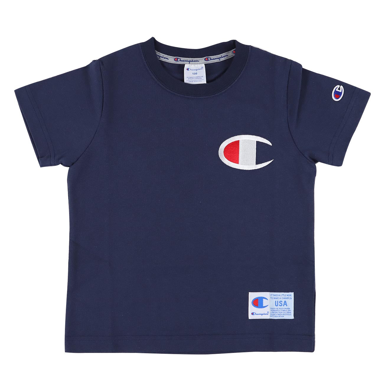 チャンピオン キッズ Tシャツ 100cm~140cm tシャツ 半袖 ロゴt 男の子 女の子 子供服 こども服 トップス 100 110 120 (在庫限り)