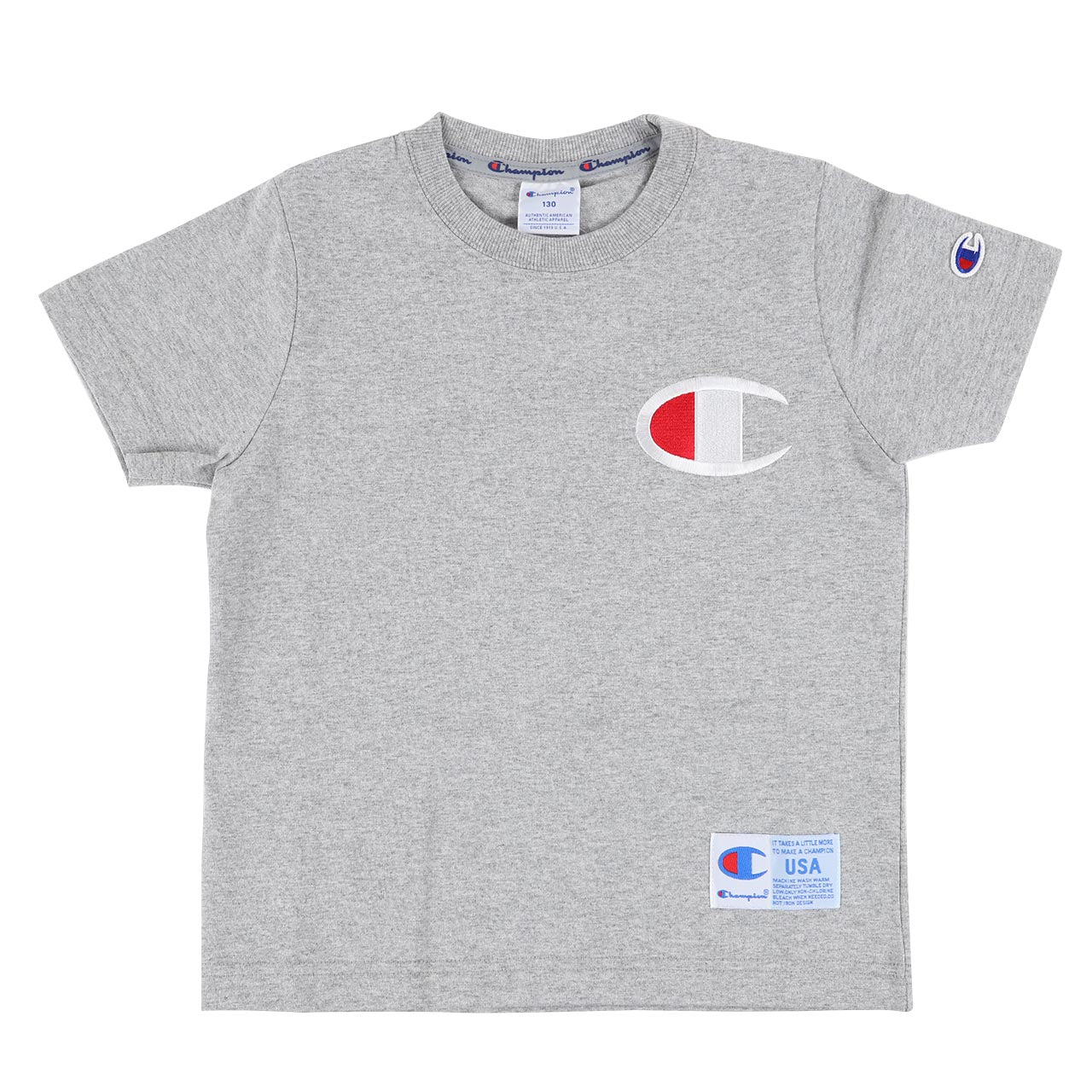 チャンピオン キッズ Tシャツ 100cm~140cm tシャツ 半袖 ロゴt 男の子 女の子 子供服 こども服 トップス 100 110 120 (在庫限り)