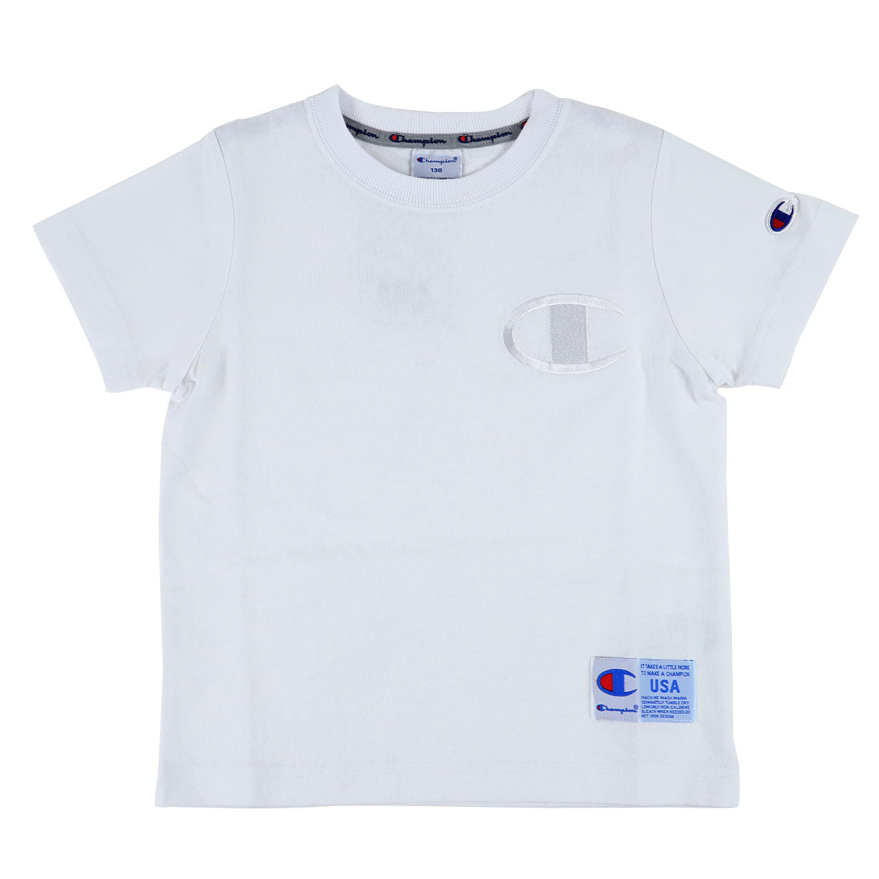 チャンピオン キッズ Tシャツ 100cm~140cm tシャツ 半袖 ロゴt 男の子 女の子 子供服 こども服 トップス 100 110 120 (在庫限り)