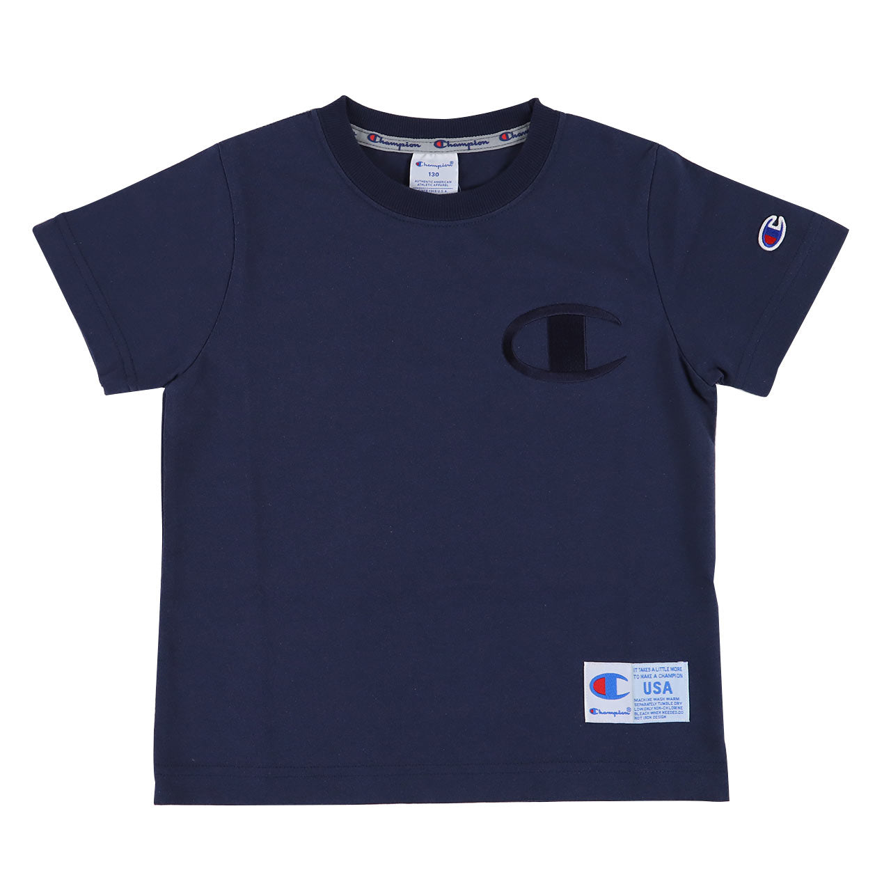 チャンピオン キッズ Tシャツ 100cm~140cm tシャツ 半袖 ロゴt 男の子 女の子 子供服 こども服 トップス 100 110 120 (在庫限り)