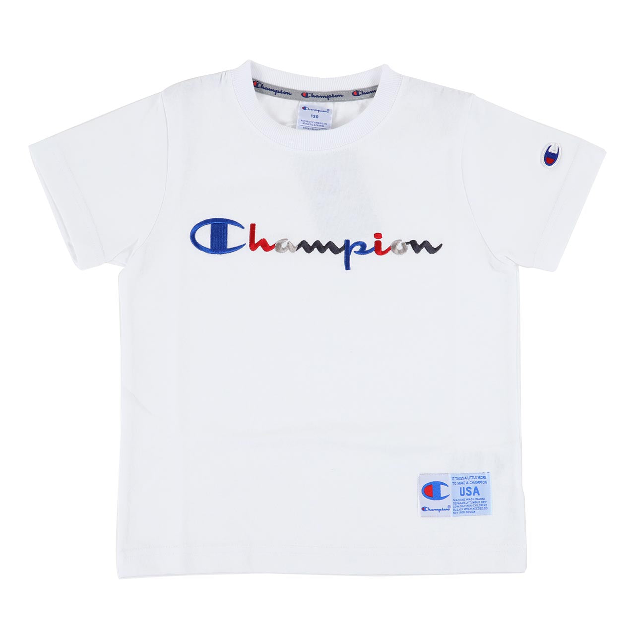 チャンピオン キッズ Tシャツ 100cm~140cm tシャツ 半袖 ロゴt 男の子 女の子 子供服 こども服 トップス 100 110 120 (在庫限り)
