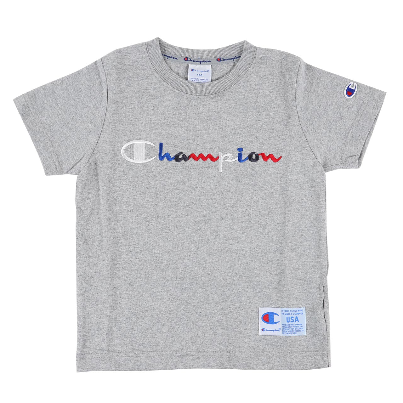 チャンピオン キッズ Tシャツ 100cm~140cm tシャツ 半袖 ロゴt 男の子 女の子 子供服 こども服 トップス 100 110 120 (在庫限り)