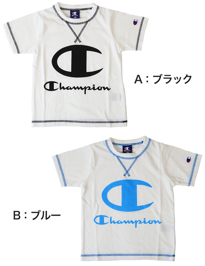 チャンピオン キッズ Tシャツ 半袖 子供服 男の子 80cm~130cm (トップス 夏 女の子 速乾 シャツ こども服) (在庫限り)