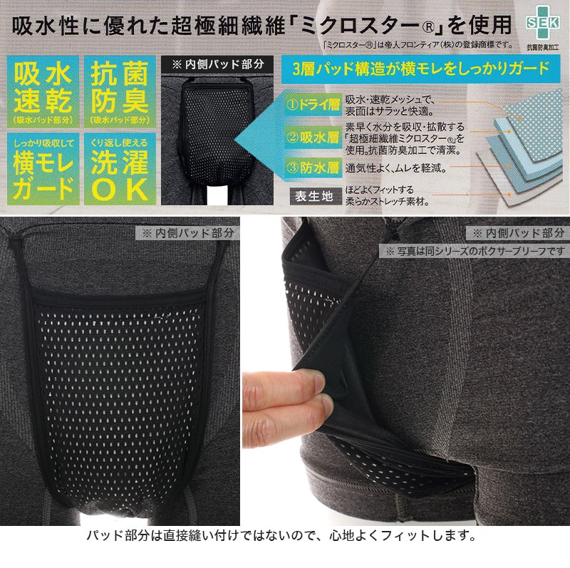 アツギ 紳士 約40cc対応 失禁3分丈ボトム M~LL (中失禁 尿漏れ メンズ 失禁パンツ 吸水シート付き 3分丈ボトム) (在庫限り)