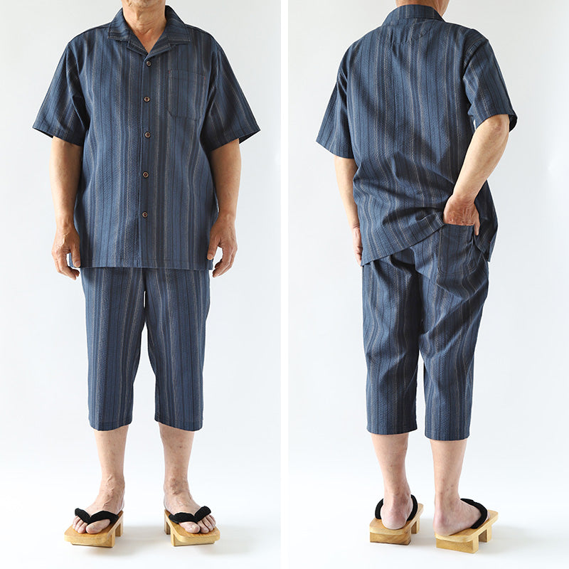 父の日 パジャマ 夏用 ギフト 暑さ対策 シャツ tシャツ 実用的 プレゼント ルームウェア 男性 夏 メンズ 大きいサイズ しじら織り 和 柄 上下 セットアップ M L LL 3L 4L パジャマ 部屋着 半袖 おしゃれ 高級 涼しい 和服 和装 寝巻き トップス (在庫限り)