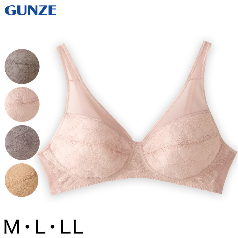 グンゼ ノンワイヤーブラジャー ノンワイヤーブラ フルカップ ブラジャー 夏用 M~LL 軽ブラ GUNZE 下着 女性 薄い 軽い 速乾 レディース インナー ワイヤーなし 大きいサイズあり 楽 締め付けない