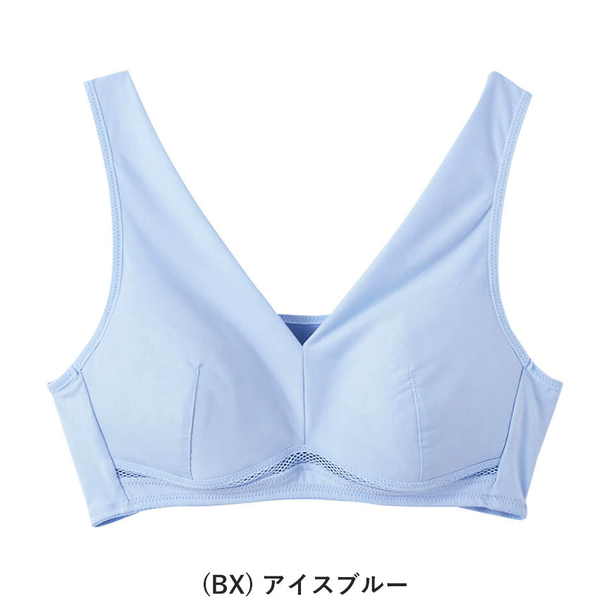 グンゼ クールマジック ノンワイヤーブラ 蒸れない 春 夏 M~LL メッシュ ムレにくい 通気性 吸汗速乾 夏用ブラジャー 楽ちん リラックス インナー 下着 締め付けない GUNZE レディース 快適 (在庫限り)