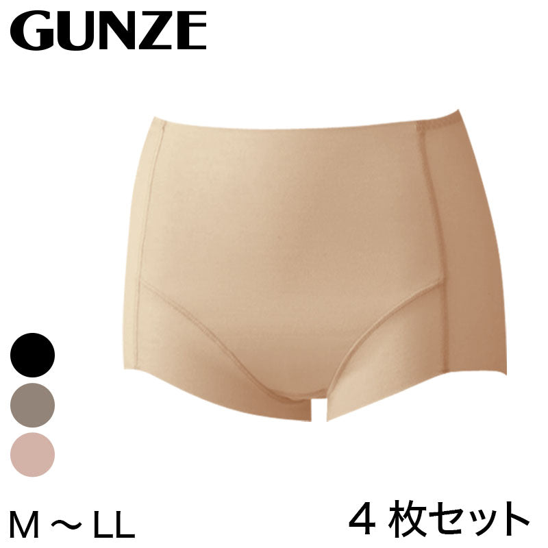 【4枚セット】グンゼ 軽パン ショートガードル 薄手 軽い M~LL (ガードル レディース 楽 ひびきにくい 補正下着 インナー ボトム GUNZE) (在庫限り)