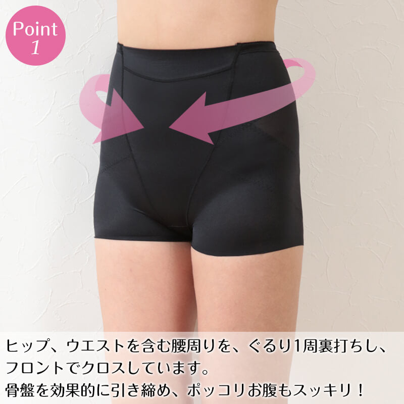 骨盤 ガードル 補正 下着 レディース 64~90cm 骨盤ガードル スタンダード ショーツ 一枚履き 補整 インナー ぽっこりお腹 引き締め 64cm 70cm 76cm 82cm 90cm