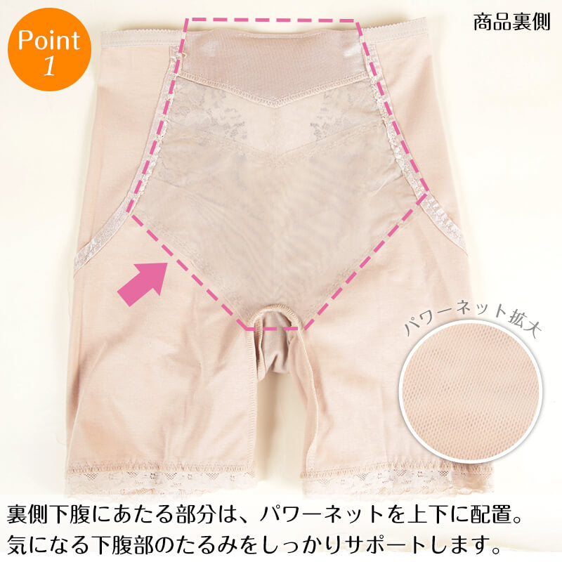 かんたん安心 ロングガードル ぽっこりお腹 綿混 64~90cm お腹押さえ 補正 補整 下腹 綿混 インナー たるみ 引きしめ 産後 64cm 70cm 76cm 82cm 90cm