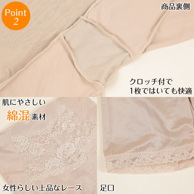 ガードルショーツ 下着 ぽっこりお腹 64~90cm (ロングガードル パワーネット インナー 下腹 たるみ 引きしめ 綿混 産後 64cm 70cm 76cm 82cm 90cm)