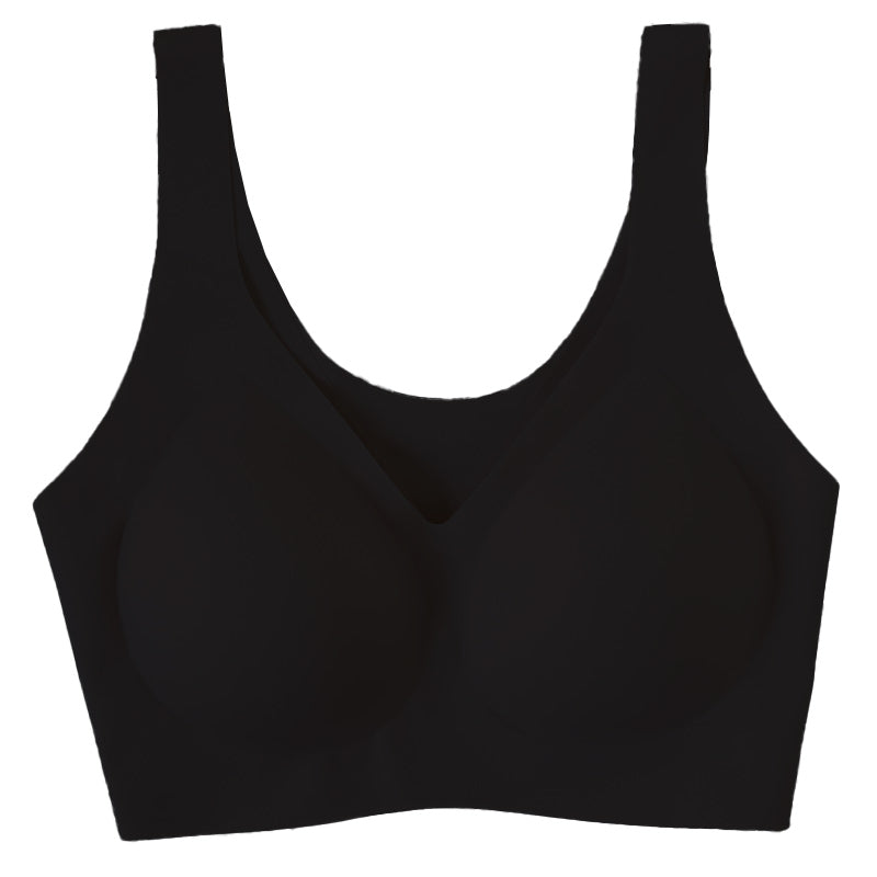 ノンワイヤーブラ シームレス ハーフトップ ブラジャー ひびきにくい レディース M~3L 縫い目なし 段差レス アウターにひびかない 下着 インナー モールドカップ シンプル 無地