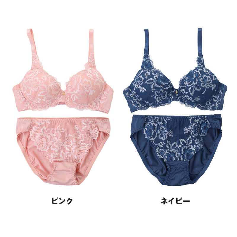 ノンワイヤーブラ 上下セット S ~ 5L ブラ レディース 下着 インナー レース かわいい ショーツ セット ワイヤレス 補整下着 痛くない 大きいサイズ 楽ちん ブラジャー