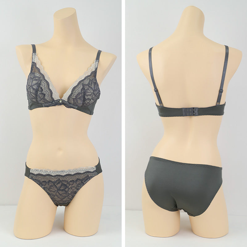 ノンワイヤーブラ ショーツ 上下セット S ~ 5L ブラジャー レディース 下着 セットアップ インナー レース かわいい ワイヤレス 補整下着 痛くない 大きいサイズ 楽ちん