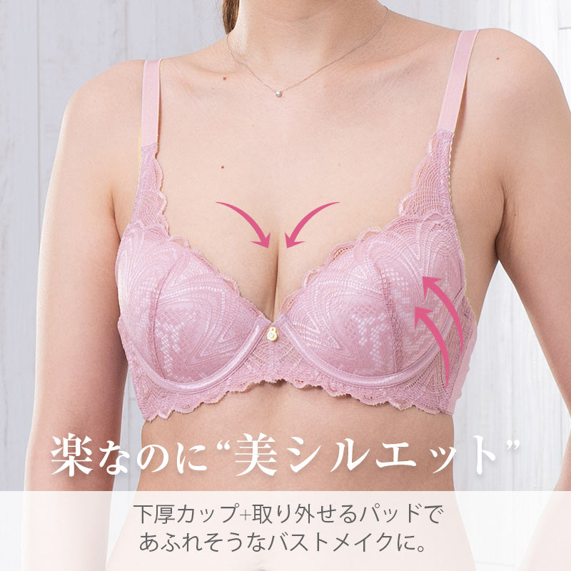 ノンワイヤーブラ 上下セット S ~ 5L ブラ レディース 下着 インナー レース かわいい ショーツ セット ワイヤレス 補整下着 痛くない 大きいサイズ 楽ちん ブラジャー