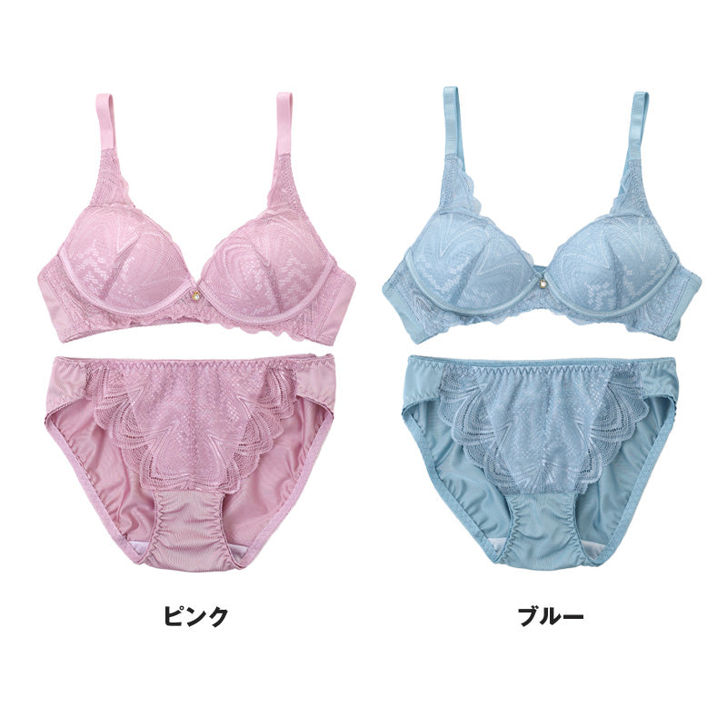 ノンワイヤーブラ 上下セット S ~ 5L ブラ レディース 下着 インナー レース かわいい ショーツ セット ワイヤレス 補整下着 痛くない 大きいサイズ 楽ちん ブラジャー