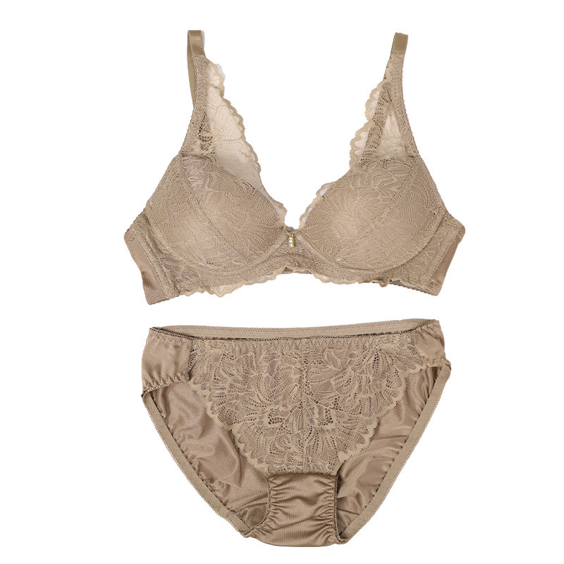 ノンワイヤー ブラ ショーツ 上下セット S ~ LL ブラジャー フルカップ レディース 下着 セットアップ インナー レース かわいい 補整下着 痛くない 楽ちん