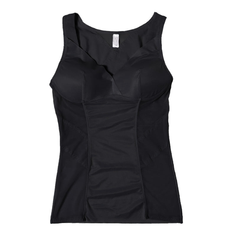 ボディシェイパー シェイパー カップ付きインナー カップ付きタンクトップ 巻き肩対策 補正下着 レディース ノンワイヤー モールドブラ シームレス 補整 下着 M L LL タンクトップ カップ付 インナー 女性 婦人 カシュクール ボディーシェイパー 姿勢矯正 背中 引き締め