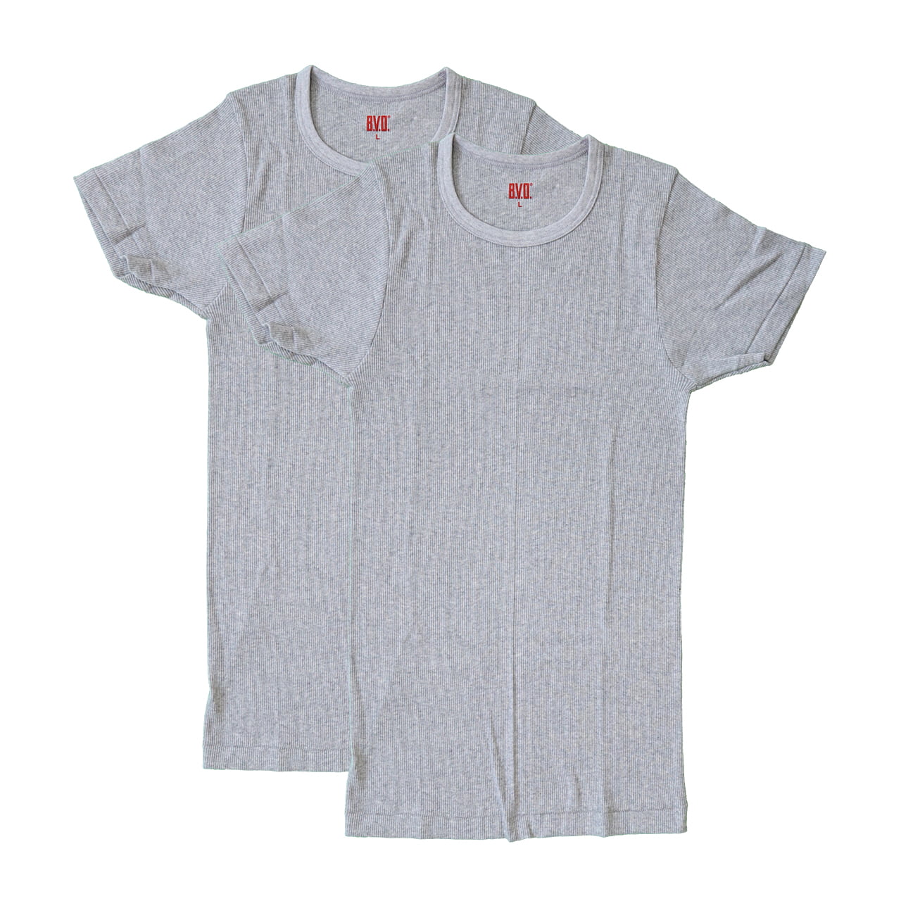 BVD メンズ インナー 半袖 リブクルーネックTシャツ 2枚組 M~LL (丸首 下着 男性 紳士 綿100% コットン bvd) (在庫限り)
