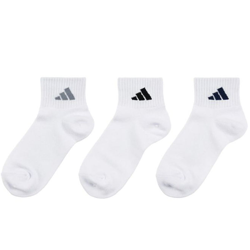靴下 キッズ 子供用 ショートソックス 3足組 adidas 19-21cm~23-25cm (スニーカーソックス 子ども ジュニア くつ下 ワンポイント 丈夫 スポーツソックス)