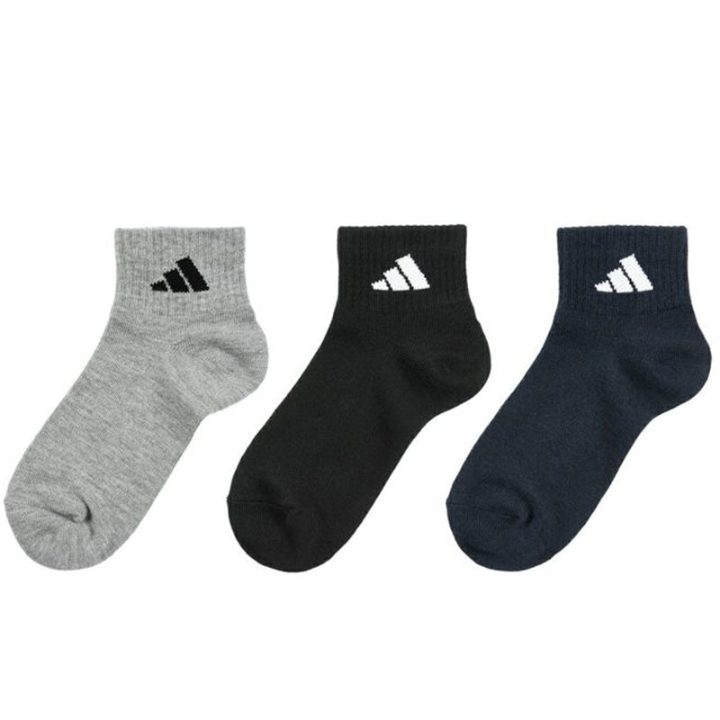 靴下 キッズ 子供用 ショートソックス 3足組 adidas 19-21cm~23-25cm (スニーカーソックス 子ども ジュニア くつ下 ワンポイント 丈夫 スポーツソックス)