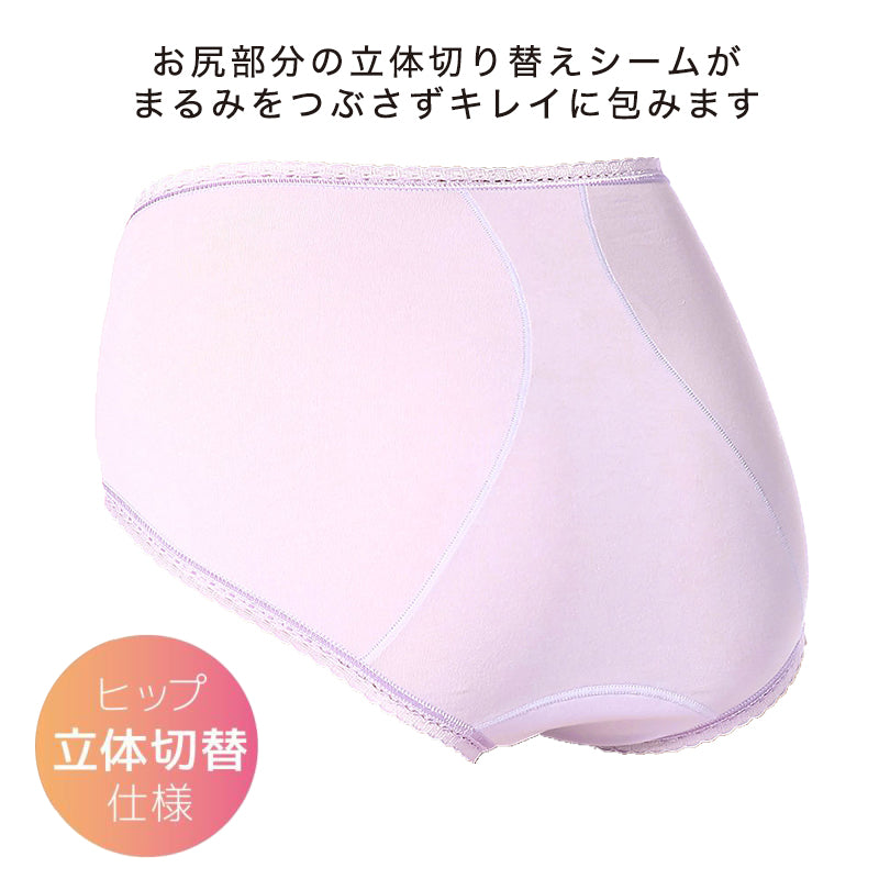 福助 満足 フロントレースショーツ M~LL ( フクスケ レディース パンツ ヒップ立体 ) (在庫限り)