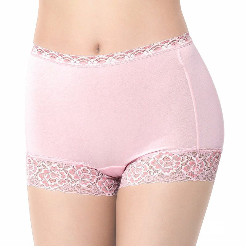 福助 満足 ショーツ レディース 綿 一分丈 やや深履き M~LL 女性 下着 パンツ パンティ コットン インナー ボクサー 1分丈 無地 レース