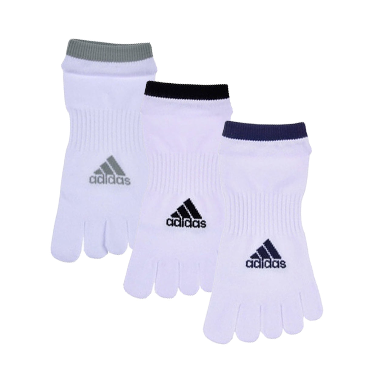 メンズ 靴下 5本指 ソックス くるぶし丈 紳士 adidas 消臭 3足組 24-26cm・26-28cm アディダス 五本指 スニーカー丈 土踏まず サポート スポーツ 短い ワンポイント 福助