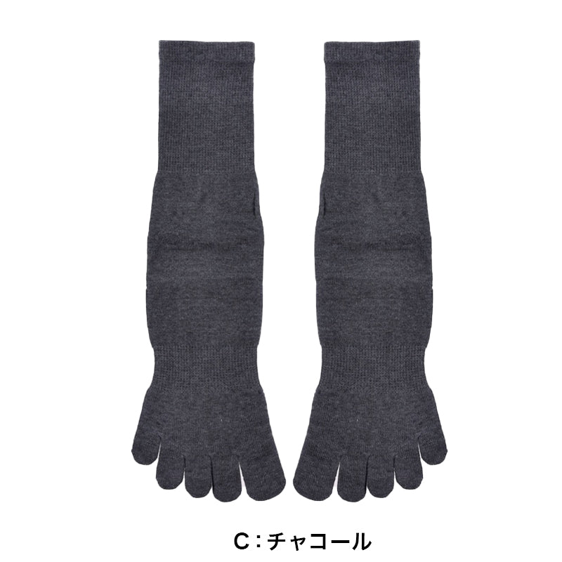 福助 満足 ビジネスソックス 5本指 靴下 メンズ 口ゴムゆったり 24-25cm~26-27cm 五本指 ソックス 5本指ソックス 紳士 男性 クルーソックス 破れにくい 防臭 ビジネス