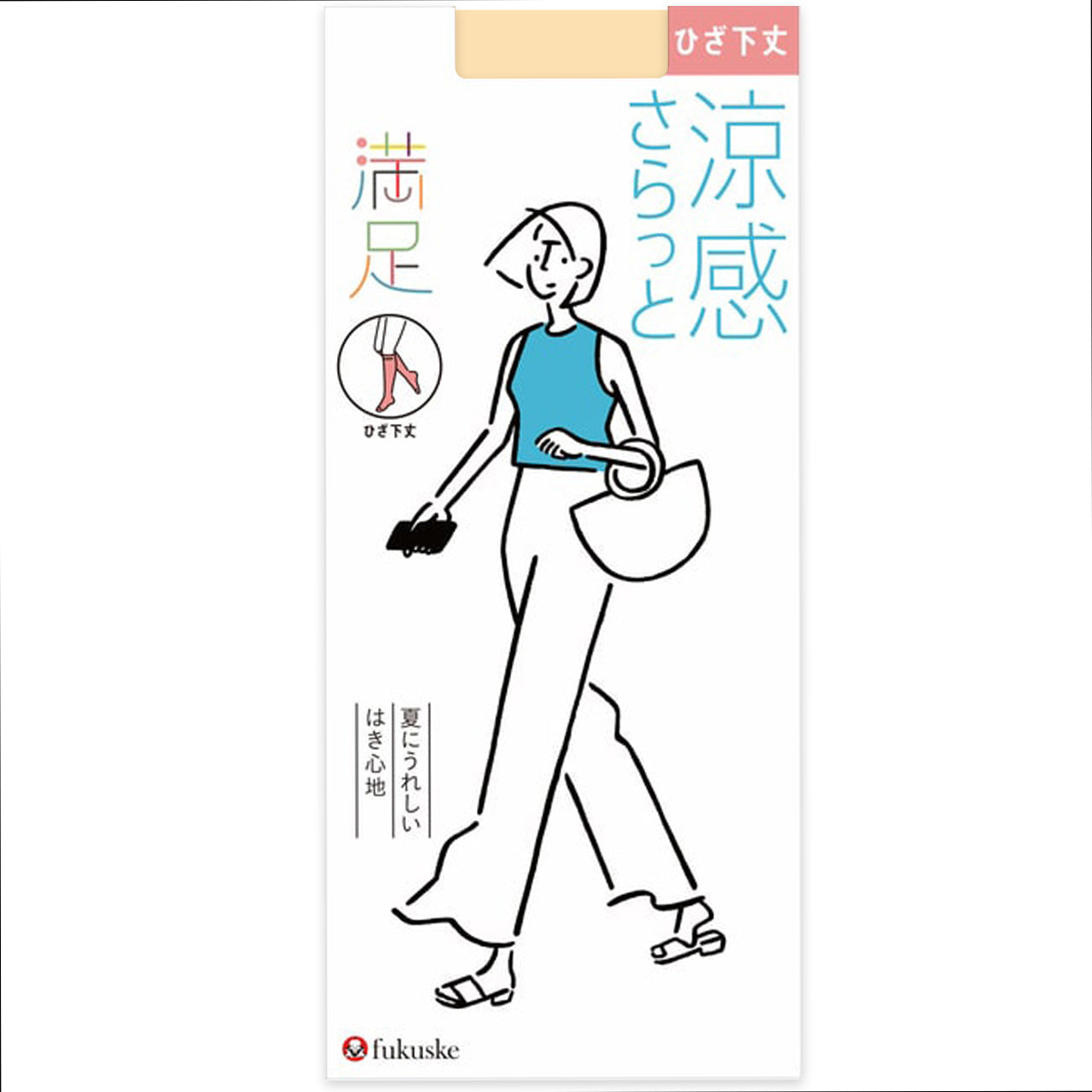 福助 満足 ストッキング ひざ下丈 サマー 22-24cm フクスケ レディース 膝下 夏用