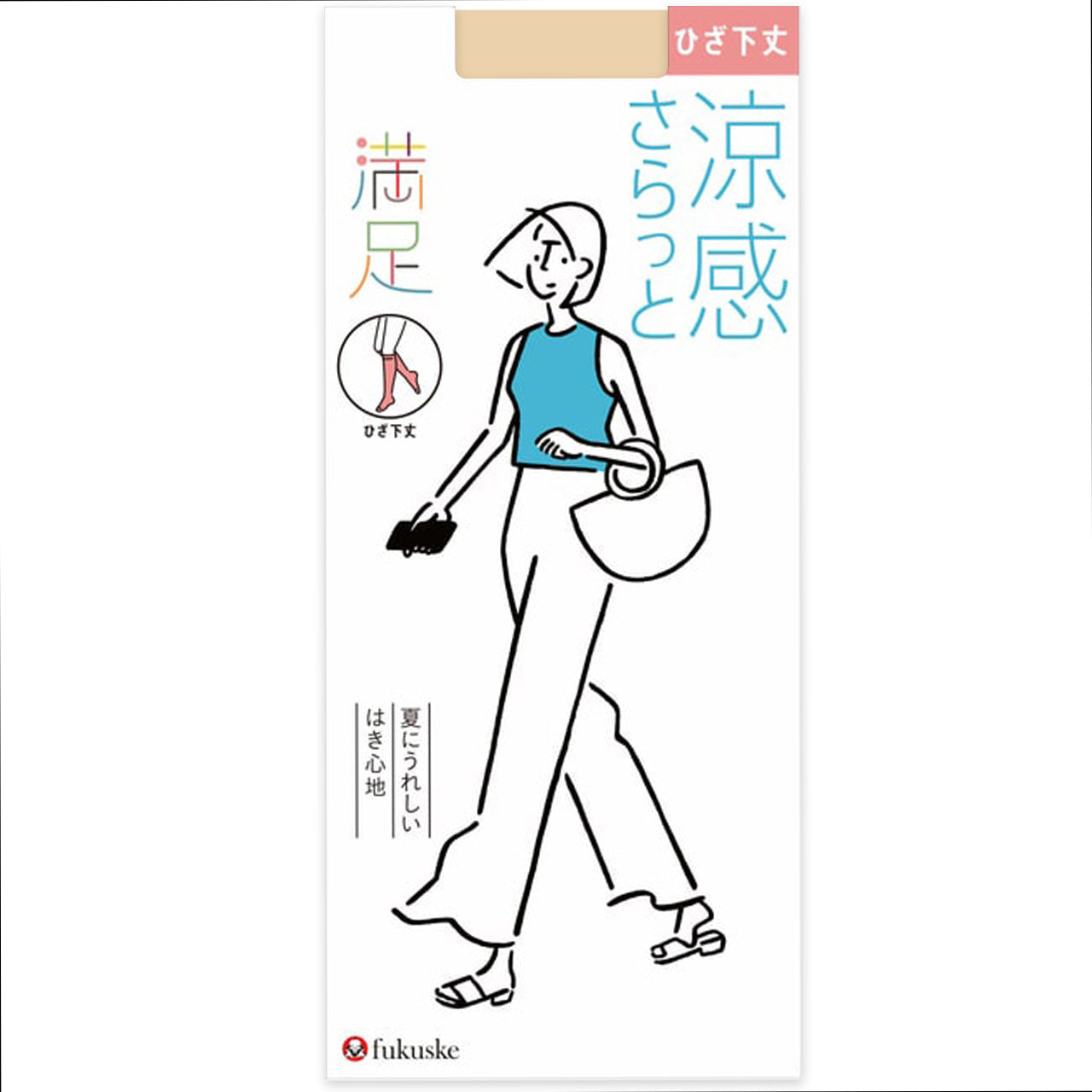 福助 満足 ストッキング ひざ下丈 サマー 22-24cm フクスケ レディース 膝下 夏用