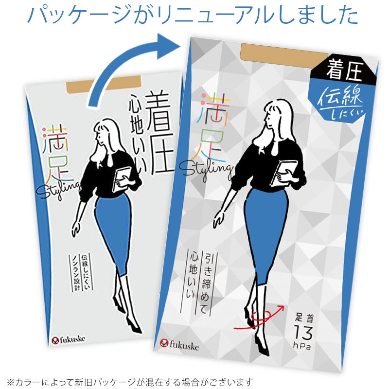 福助 満足 着圧ストッキング 伝線しにくい S-M~L-LL フクスケ レディース パンスト 引き締め