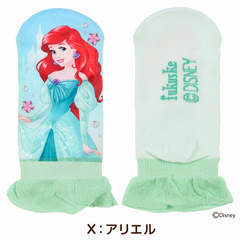 ディズニー プリンセス ソックス キッズ 靴下 子供 女の子 スニーカー丈 13-19cm 子ども スニーカーソックス くつ下 Disney エルサ ラプンツェル アリエル ジャスミン 福助