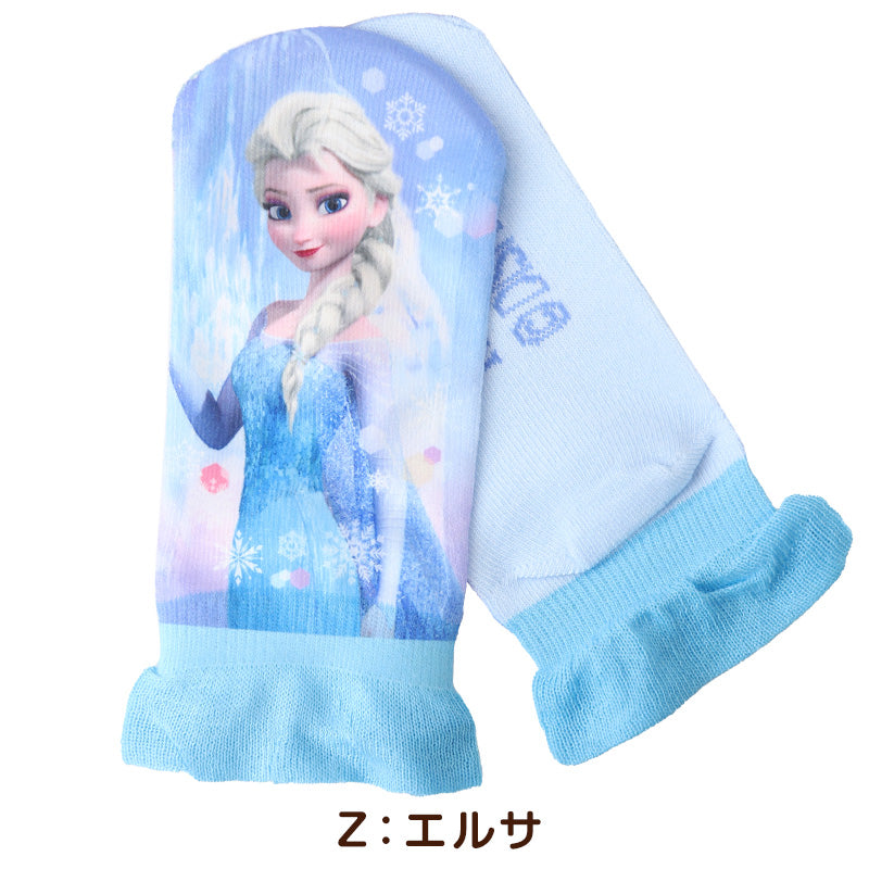 ディズニー プリンセス ソックス キッズ 靴下 子供 女の子 スニーカー丈 13-19cm 子ども スニーカーソックス くつ下 Disney エルサ ラプンツェル アリエル ジャスミン 福助
