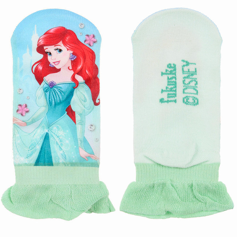 ディズニー プリンセス ソックス キッズ 靴下 子供 女の子 スニーカー丈 13-19cm 子ども スニーカーソックス くつ下 Disney エルサ ラプンツェル アリエル ジャスミン 福助